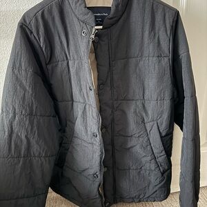Abercrombie & Fitch Men's Dark Gray Puffer Jacket